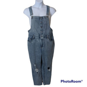 NoBo Long Blue Denim Distressed Overalls Size XXL (19) Juniors